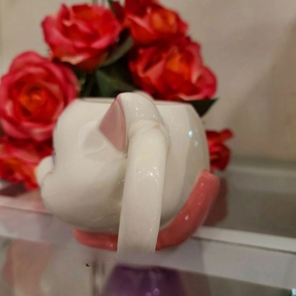 DISNEY Ceramic 3D Mug Cup Marie Aristocats White Cat Kitten Pink Coquette Bow - Picture 3 of 7